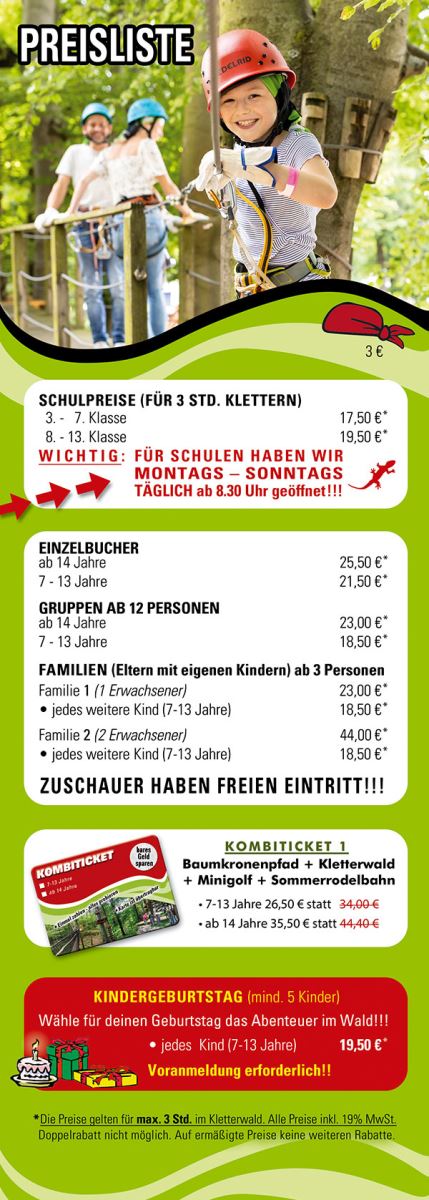 ImagePreisliste Kletterwald